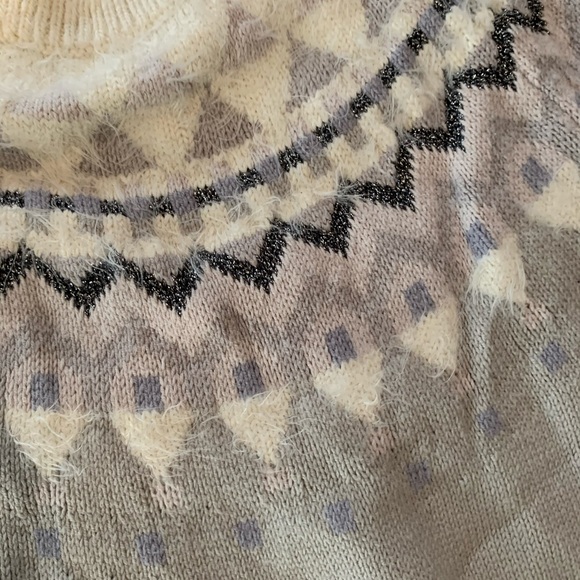 Gap Fair Isle Sweater Dress Gap White Holiday L 10 11 Tights Christmas - Picture 4 of 6